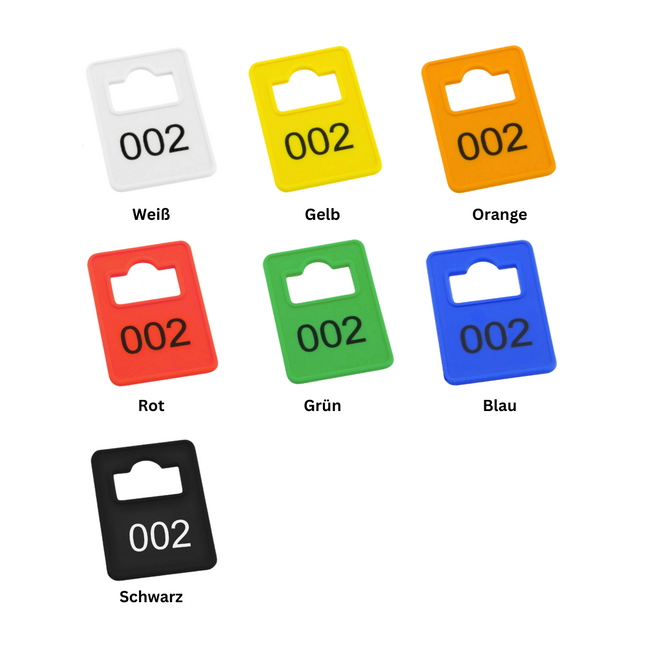 Garderobemarken Tiffany, Individuelle Nummerierung - pro Stück