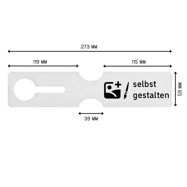 Schlaufenetikett selbst gestalten, 273,5x59 mm - 100 Stück