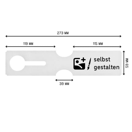 Schlaufenetikett selbst gestalten, 279x59 mm - 100 Stück
