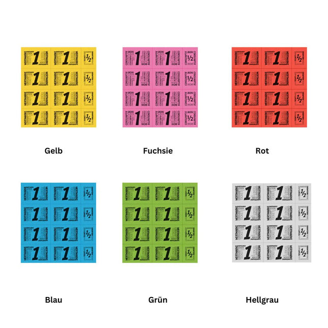 Wertmarken Karte mit 10 Wert-Einheiten - 50 Karten