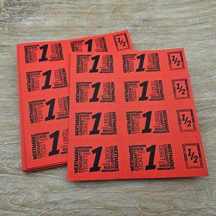 Wertmarken Karte mit 10 Wert-Einheiten - 50 Karten