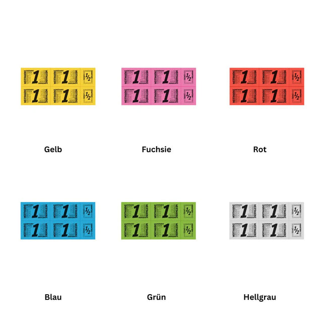 Wertmarken Karte mit 5 Wert-Einheiten - 50 Karten