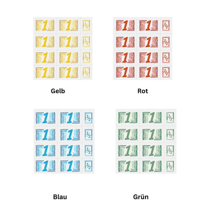 Wertmarken Karte mit 10 Wert-Einheiten, farbiger Druck - 50 Karten