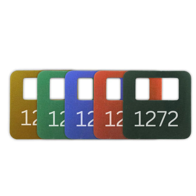 Garderobemarken Elox Aluminium, farbig - pro Stück