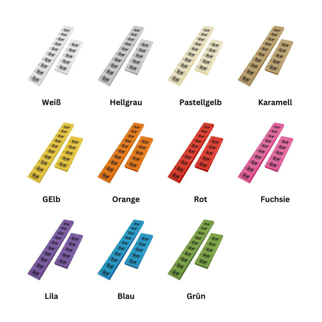 Wertmarken Block selbst gestalten, Schwarzer Aufdruck und Nummerierung- 1000 Abrisse