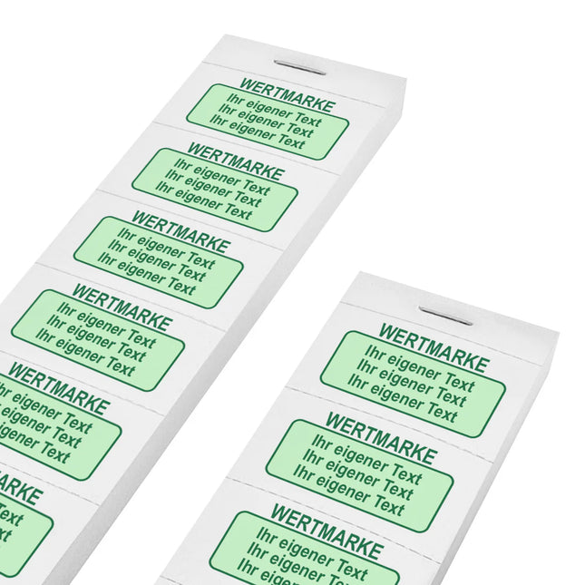 Wertmarken Block mit eigenem farbigem Text  - 1000 Abrisse
