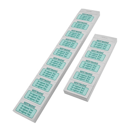 Wertmarken Block mit eigenem farbigem Text  - 1000 Abrisse