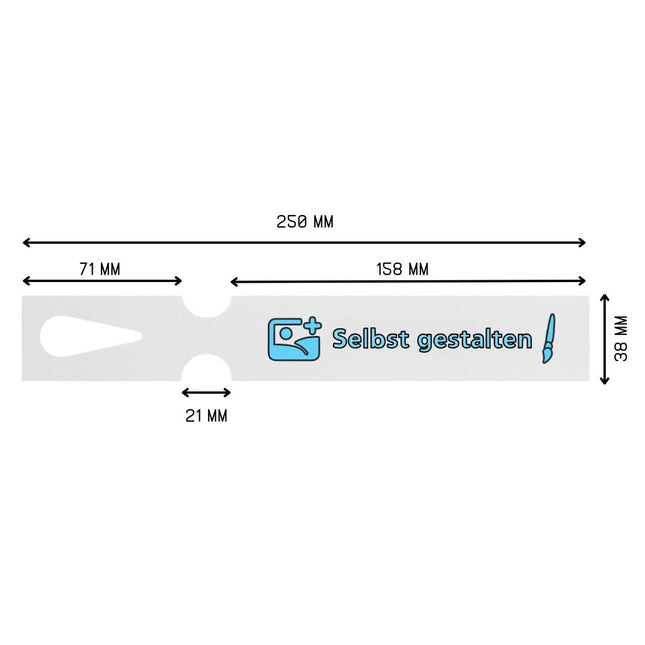 Schlaufenetiketten selbst gestalten 250x38 mm - 200 Stück