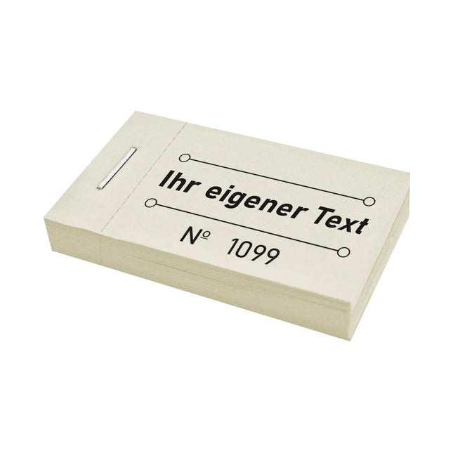 Wertmarken Blockgutschein mit eigenem Text - 810 Abrisse