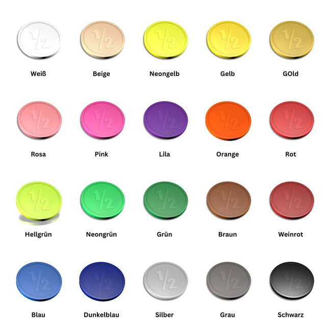 Wertmarken Chip 1/2 Prägung Ø29mm - 250 Stück