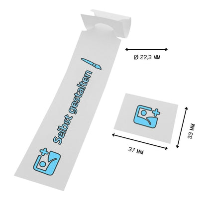Schlaufenetiketten nummeriert und selbst gestalten 250x33 mm - 200 Stück