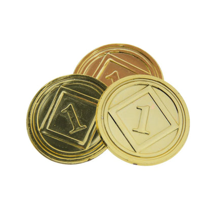 Wertmarken Chips in Goldoptik Ø29 mm - 100 Stück