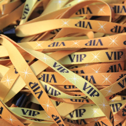 Einlassband Textil 'VIP' in Gold – pro 100 Stück