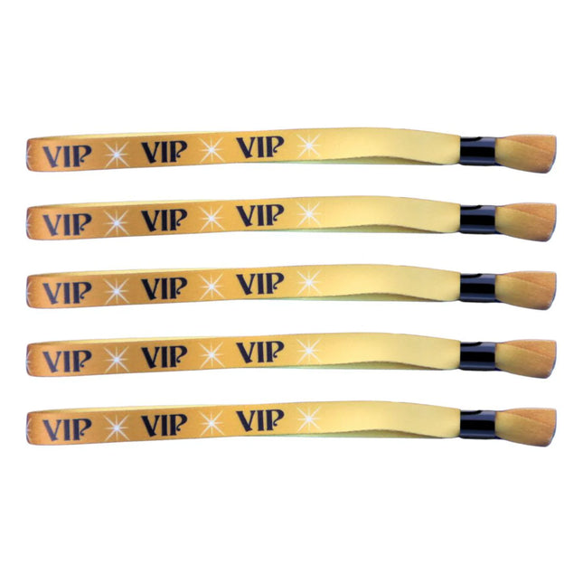 Einlassband Textil 'VIP' in Gold – pro 100 Stück