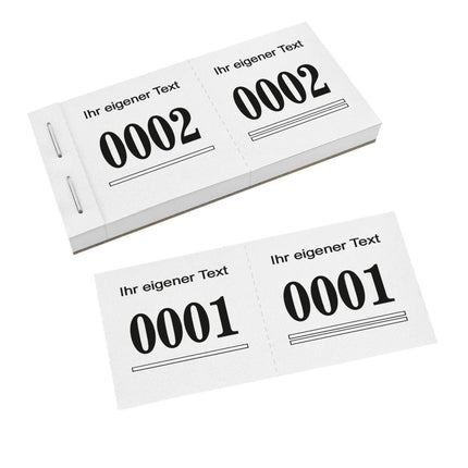 Garderobenummern 1 Zeile eigener Text - 1000 Abrisse