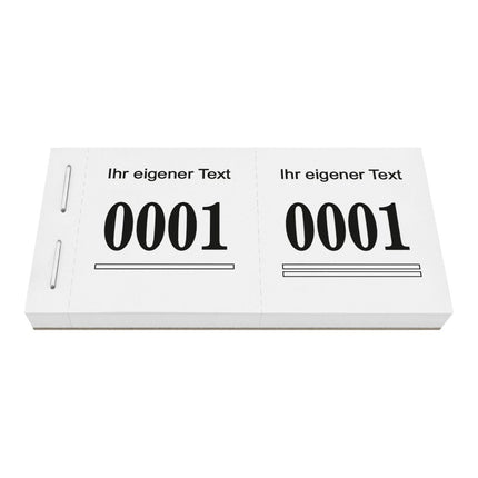 Garderobenummern 1 Zeile eigener Text - 1000 Abrisse