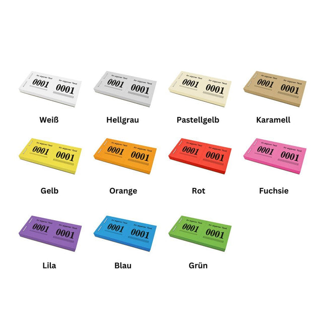 Garderobenummern 1 Zeile eigener Text - 1000 Abrisse