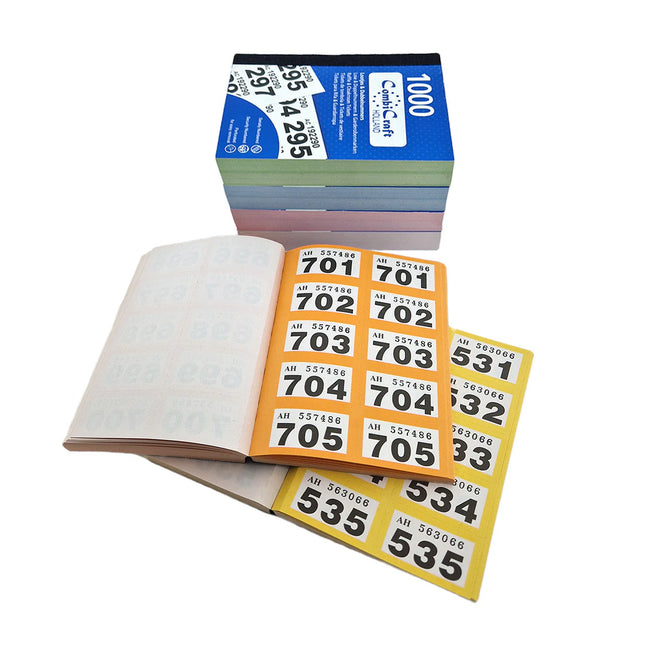 Garderobenummern im Heft - 6x 1000 Nummern