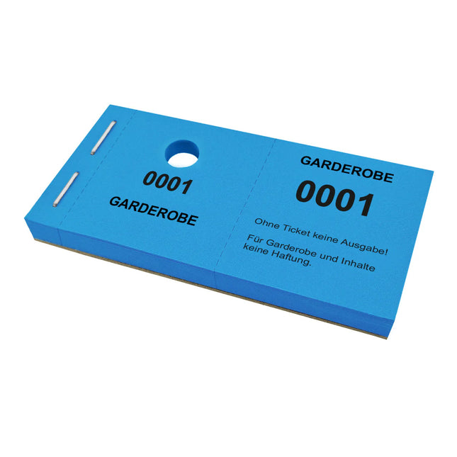 Garderobenummern mit Lochstanzung Standard - 1000 Abrisse