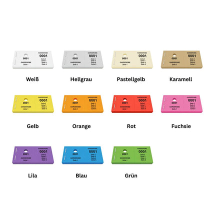 Garderobenummern 5 Zeilen eigener Text - 1000 Abrisse