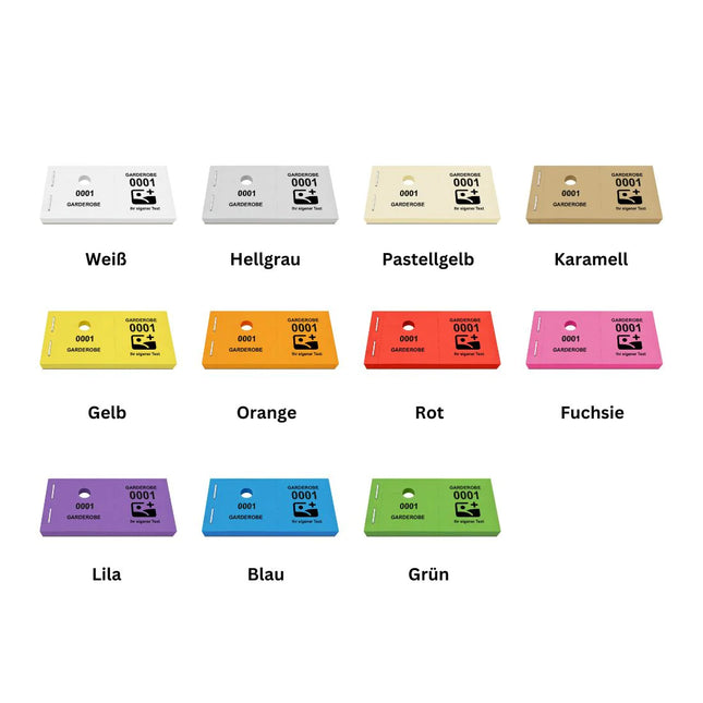 Garderobenummern Garderobe mit eigenem Logo - 1000 Abrisse