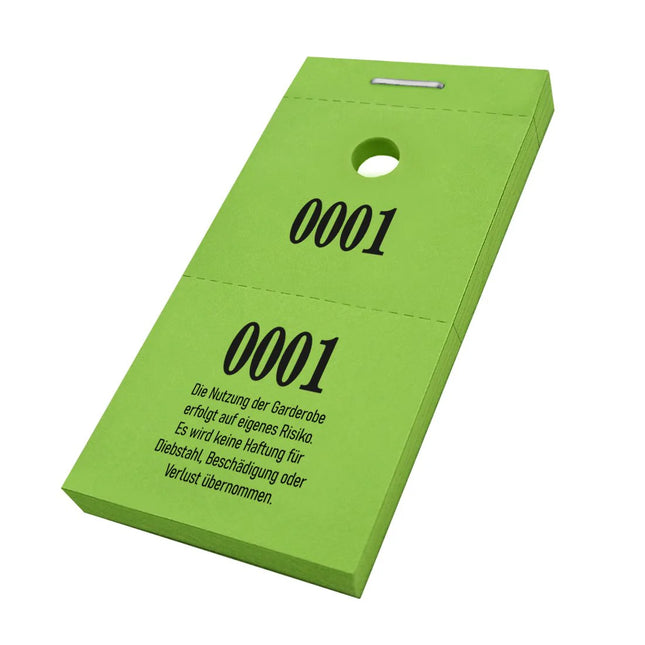 Garderobenummern mit Haftungsausschluss - 1000 Abrisse