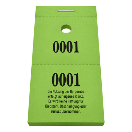 Garderobenummern mit Haftungsausschluss - 1000 Abrisse