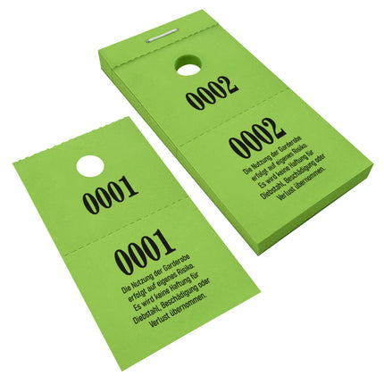 Garderobenummern mit Haftungsausschluss - 1000 Abrisse