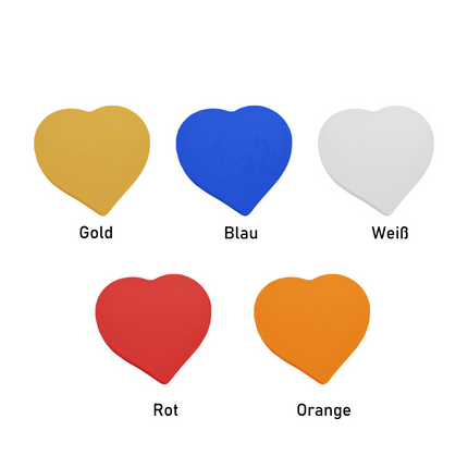 Wertmarken Chips Herzförmig, unbedruckt - 100 Stück