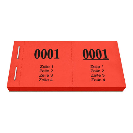 Garderobenummern 4 Zeilen eigener Text - 1000 Abrisse