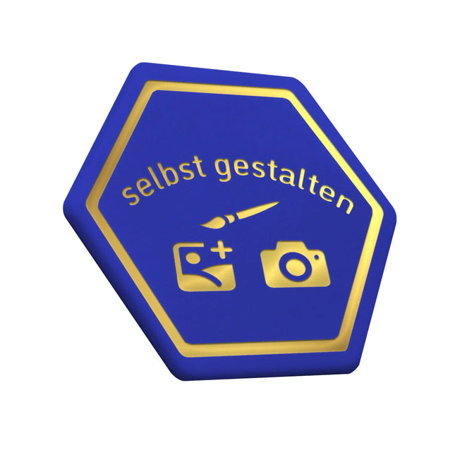 Fahrchips selbst gestalten Sechseck, 38 x 38 mm - 1000 Stück