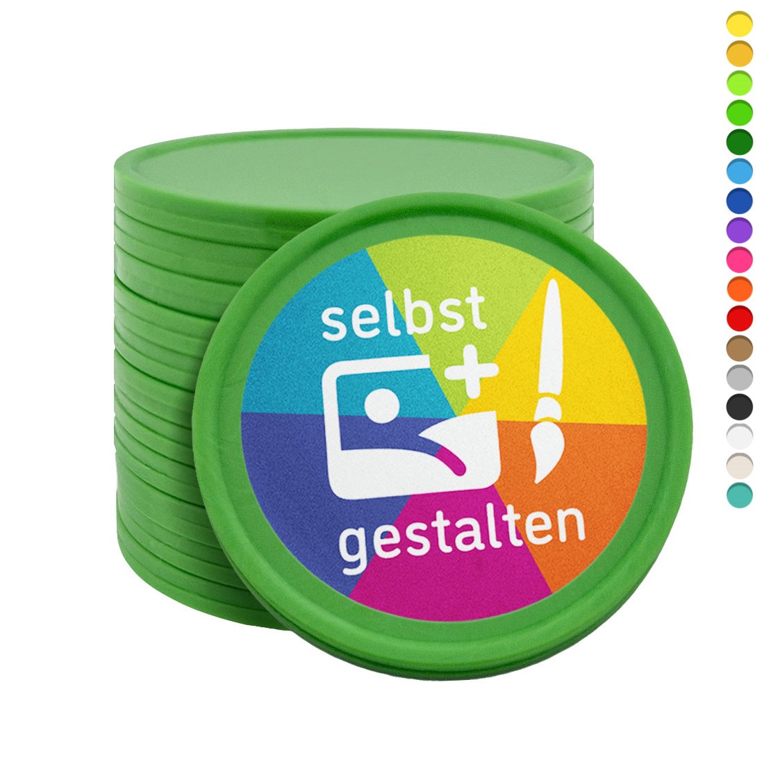 Wertmarken Chips selbst gestalten Ø35 mm - 100 Stück