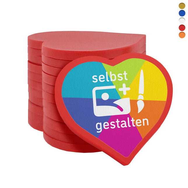 Wertmarken Chips selbst gestalten, Herzförmig - 100 Stück