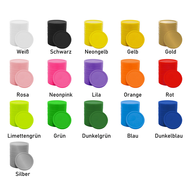 Wertmarken Chips selbst gestalten Ø23 mm - 1000 Stück, ab 3000