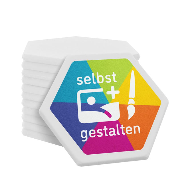 Wertmarken Chips selbst gestalten Sechseck - 100 Stück
