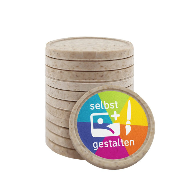 Wertmarken Chips selbst gestalten Ø23mm Holzfaser - 100 Stück