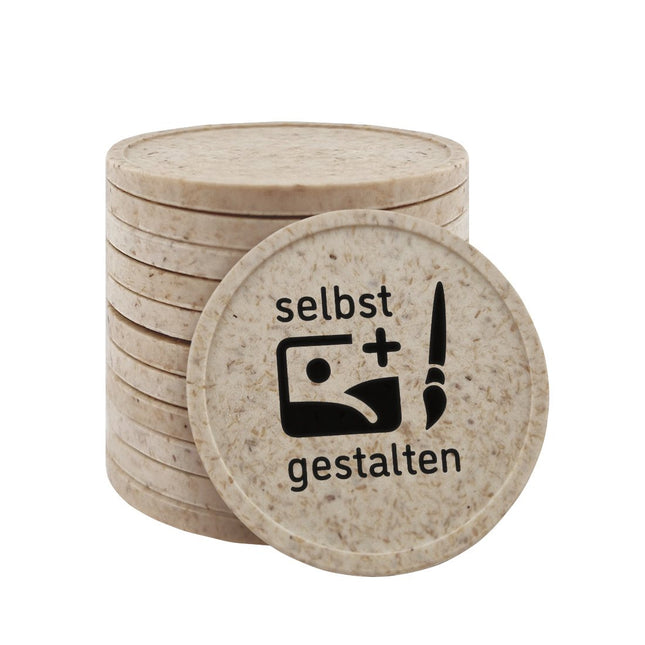 Wertmarken Chips selbst gestalten Ø29mm Holzfaser - 100 Stück
