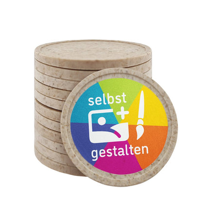 Wertmarken Chips selbst gestalten Ø29mm Holzfaser - 100 Stück