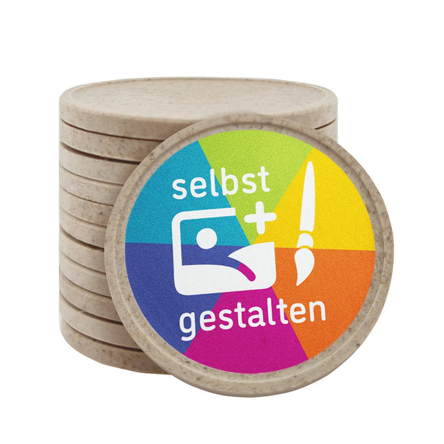 Wertmarken Chips selbst gestalten Ø35mm Holzfaser - 100 Stück