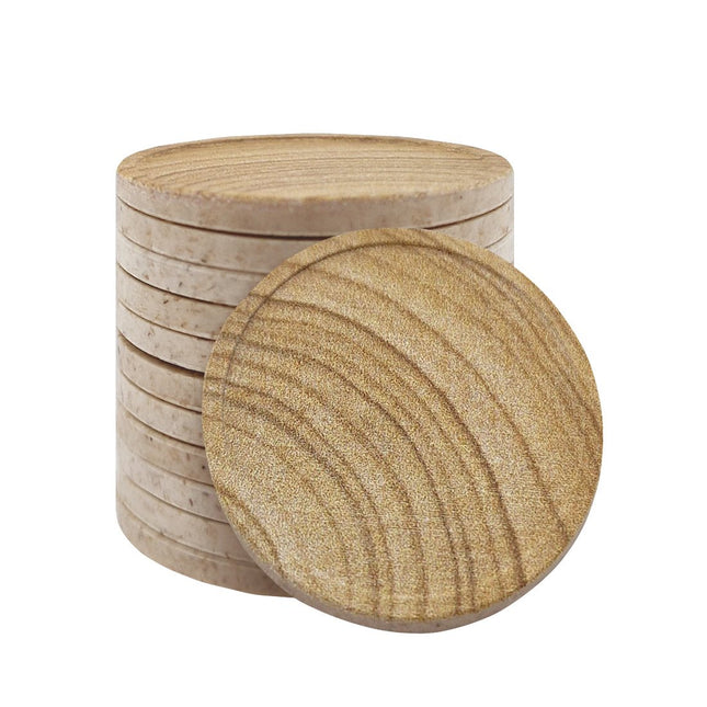 Wertmarken Chips selbst gestalten Ø29mm Holzfaser mit Maserung - 100 Stück