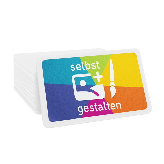 Weiße Wertmarken Chips selbst gestalten 54x39mm - 100 Stück