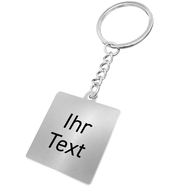 Schlüsselmarke eckig mit Text - pro Stück