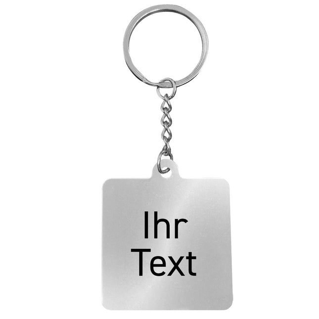 Schlüsselmarke eckig mit Text - pro Stück