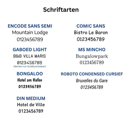Schlüsselmarke eckig mit Text - pro Stück