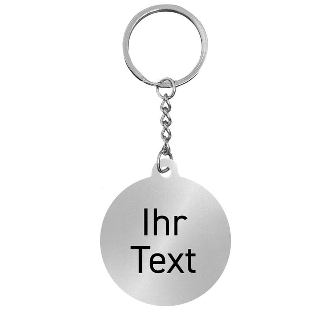 Schlüsselmarke rund mit Text - pro Stück