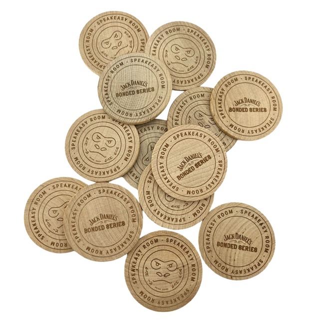 Holzmarken eigene Gravur Ø51mm - 50 Stück