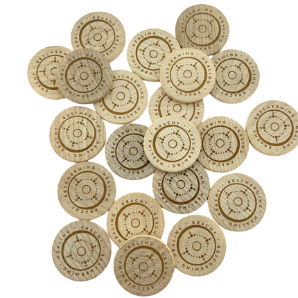 Holzmarken eigene Gravur Ø29mm - 100 Stück