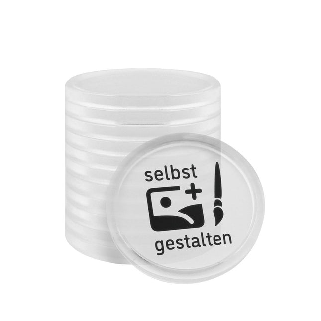 Wertmarken Chips selbst gestalten Ø25mm, transparent - 100 Stück