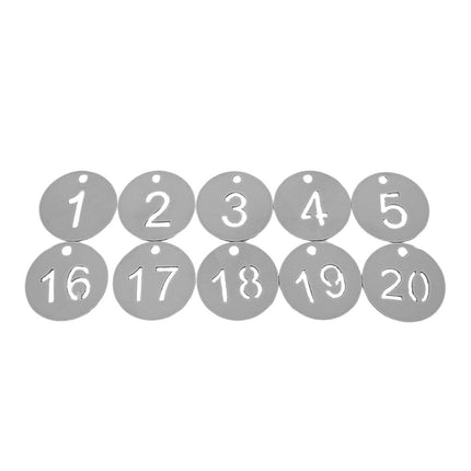 Zahlenmarke Ø30mm ausgestanzt - pro Set