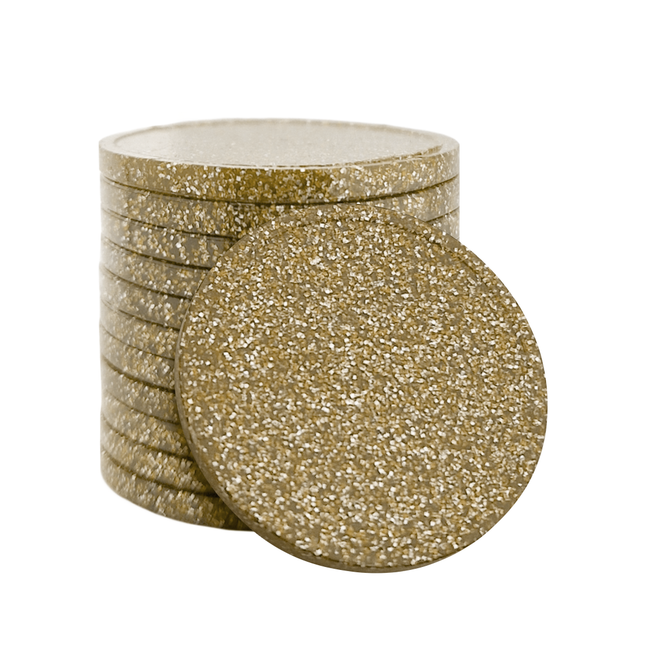 Wertmarken Chips Ø29mm Glitzer, unbedruckt  - 100 Stück